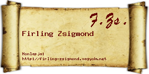 Firling Zsigmond névjegykártya