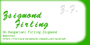 zsigmond firling business card